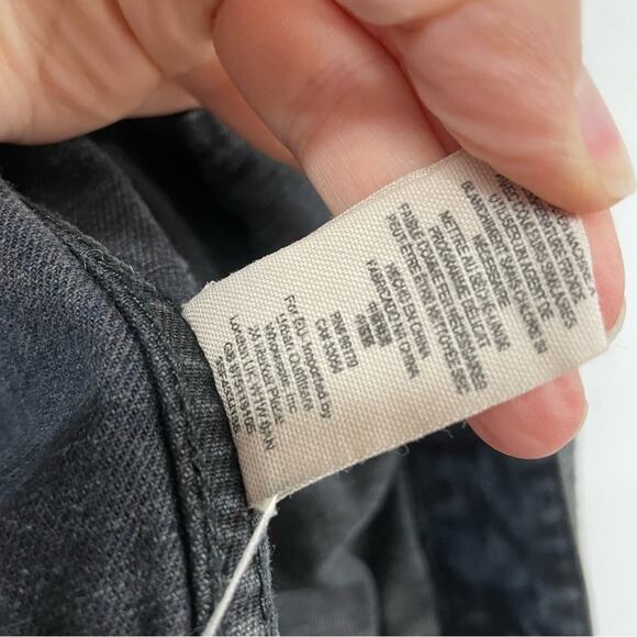 Free People Denim Hoodie Jacket With Grey Sweater Sleeve Womens S Blue Jean - Picture 8 of 10